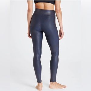 SPANX Faux Leather Leggings in Navy